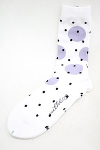 MILKBOY / ポルカドットSOCKS ホワイト×ラベンダーグレー×ブラ H-24-10-22-013-MB-ZA-KB-ZH