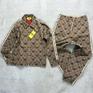 Lサイズ 新品未使用 GUCCI adidas セットアップ ジャケット ジャガード パンツ コラボ グッチ アディダス トラックスーツ 総柄 GG柄 正規品