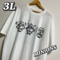 【大きいサイズ】ミニオンズ 見猿聞か猿言わ猿Tシャツ ホワイト メンズUSJ3L