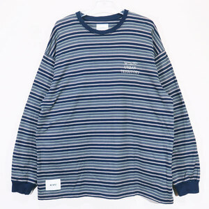 WTAPS ダブルタップス 23SS BDY 01/LS/COTTON.TEXTILE.WUT ボーダー ロングスリーブ URBAN TERRITORY ロンT 長袖 Tシャツ ネイビー Junz