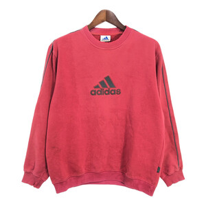 00年代 adidas アディダス スウェット スポーツ レッド (メンズ L相当) 中古 古着 S4126