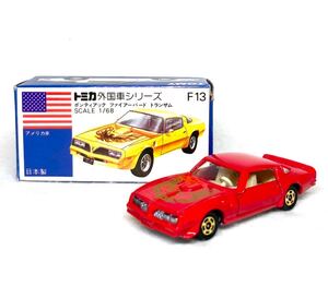 【日本製】トミカ 青箱 F13-2-4 ポンティアック ファイヤバード トランザム 赤/金タンポ印刷 TOMICA 箱耳あり ヨーロッパ輸出 1978年 1/68