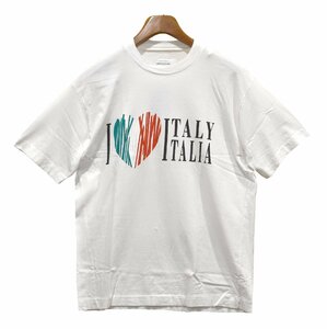 程度良好!!【イタリー製】 ビンテージ　ベネトン　UNITED COLORS OF BENETTON【白】【I Love Italy】Ｔシャツ M　イタリア製DE2229-10-DE31