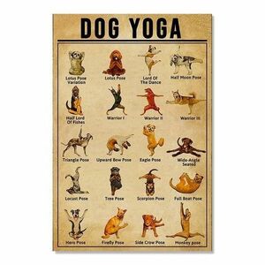 DOG YOGA キャンバス ポスター 犬 ヨガ いぬ インテリア 猫 壁紙 ユニーク