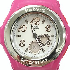 美品 CASIO カシオ BABY-G ベビーG べビージー 腕時計 BGA-100-4B1 クオーツ アナデジ ラウンド ピンク 樹脂ベルト 電池交換済み 動作OK