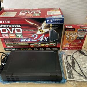 寺 BUFFALO バッファロー 外付ドライブ DVSM-U24U2 全規格完全対応 DVD アップスケーリング再生機能 USB接続 外付けハードディスク 爆速24X