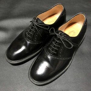 REGAL製 コードバン サドルシューズ 24.5EEE ブラック 革靴 リーガル 黒