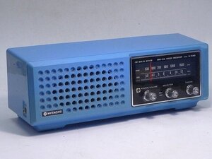 ▲802762*05▲HITACHI/日立・MW/SW TABLE RADIO/テーブルラジオW-543・青