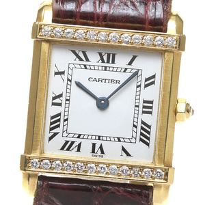 カルティエ CARTIER タンクシノワーズ K18YG ダイヤ クォーツ レディース _820862