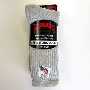 RAILROAD SOCK レイルロードソック 靴下 3足セット　グレー　CREW WORK SOCKS ソックス MADE IN USA アメリカ製