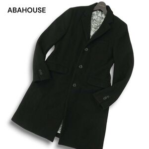 ABAHOUSE アバハウス 秋冬 裏地カモフラ★ メルトン ウール チェスター コート Sz.3 メンズ 黒　A4T13228_C#N