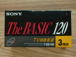 SONY THE BASIC 120 T-120　VHS 3PACK　カセットテープ　新品、未開封品　３本パック