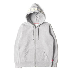 Supreme シュプリーム パーカー サイズ:S フード アップリケ ジップ スウェットパーカー (Felt Hooded Logo Zip-Up Sweat) ヘザーグレー