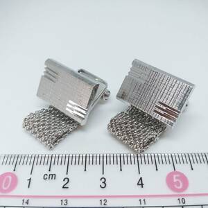 CW49 カフリンクス カフス ボタン シルバー ラップアラウンド Wrap Cufflinks ベルト メッシュ チェーン