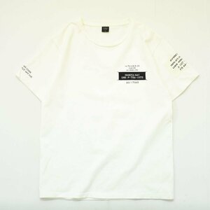 ★グッドデザイン！ 古着 アヴィレックス AVIREX Tシャツ L ホワイト アメカジ ミリタリー ルーズ 両面 ロゴ プリント S／S カットソー★