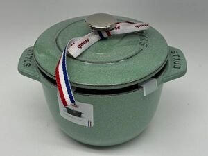 【未使用品】　Staub ストウブ ラ・ココット de GOHAN S セージグリーン 40508-417 鋳鉄 12cm 0.83L 梱包60サイズ （管16118）