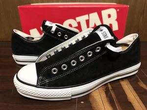 21年製 CONVERSE ALLSTAR SUEDE AS J OX LO コンバース オールスター スエード 生地 MADE.IN.JAPAN 日本製 BLACK ブラック 黒 29.0cm