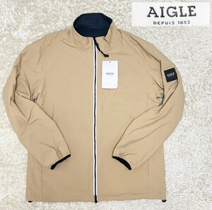 【未使用(21ss)★リバーシブル】Lサイズ AIGLE リバーシブルスタンドカラージャケット◆ナイロン×マイクロフリース☆エーグル (12)