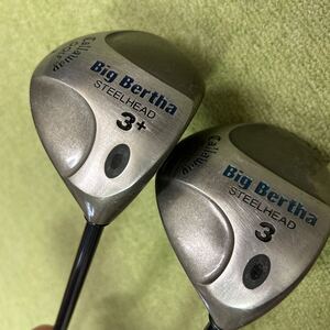 V990 キャロウェイ BIG BERTHA スチールヘッド 3+W 13.5° 3W 16.0° 2本セット 純正カーボン FIRM FLEX