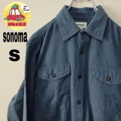 usa古着 sonoma ネルシャツ　S  ブルー