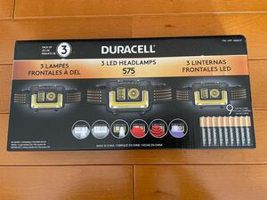 LED ヘッドライト　ヘッドランプ　3つセット　DURACELL 575ルーメン　6パターン　広角　登山　防災用アウトドア　キャンプ災害　非常用