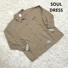 【SOUL DRESS】 薄手 ジャンバー スナップ ボタン ベージュ 作業着