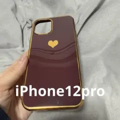 ワインレッド ハートマーク iPhoneケース　iPhone12pro