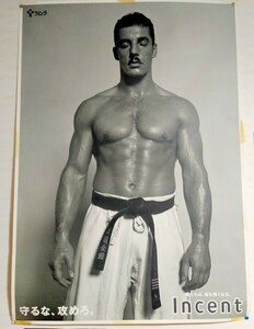 非売品 ◆ ポスター ◆ アンディフグ / Andy Hug ツムラ 約73×103 格闘技 K-1 守るな、攻めろ Incent インセント 鍛えれば、髪も強くなる