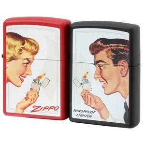 Zippo ジッポライター ペア ビンテージデザイン オールドポスター ペアセット 46295 プレゼント 贈り物 男性 かっこいい USモデル