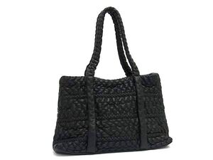 1円 ■美品■ CHANEL シャネル バブルキルト レザー ハンドバッグ トート ショルダー 肩掛け レディース ブラック系 FJ0213