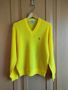 希少 マンシング ウェア グランドスラム イエロー ニット セーター S Munsingwear Grand Slam Yellow Knit Sweater Mens