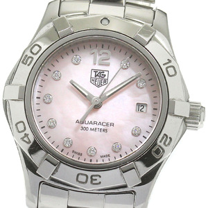 タグホイヤー TAG HEUER WAF141A アクアレーサー 10Pダイヤ デイト クォーツ レディース _848957