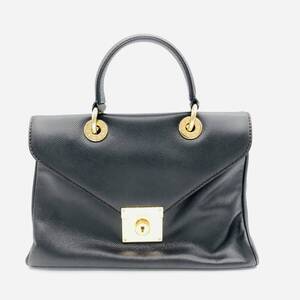 【保管品】【美品】JIL SANDER ジルサンダー 2WAY バッグ ハンドバッグ ショルダーバッグ ブラック ロック レザー レディース / ot-0766-sw