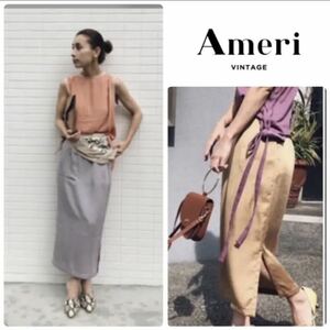 Ameri VINTAGE アメリヴィンテージ SIDE SLIT PENCIL SKIRT サイドスリットペンシルスカートS YEL 黒石奈央子 タイト　ロング　スカート