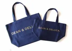 DEAN&DELUCA トートバッグ（大）ネイビー×ゴールド