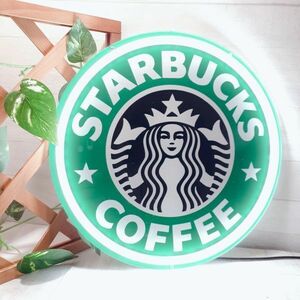 【 スターバックス コーヒー】根強い人気の旧ロゴ！ スタバ ライト 看板 ネオン サイン 壁掛け 照明 超軽量★お部屋をおしゃれなカフェに！