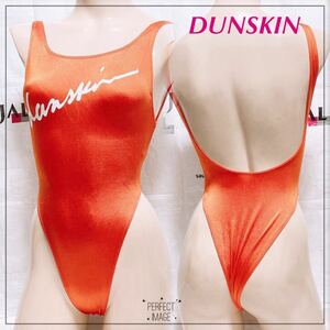 881 Dunskin チア　体操　バレエ　ダンス　超ハイレグ Tバック　レオタード　新体操　ユニフォーム　整理品　光沢ツルツルサテン生地　