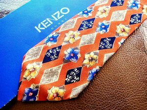 ♪今週の特売980円～♪0859♪状態並品【KENZO】ケンゾー 【花 植物 柄】ネクタイ♪