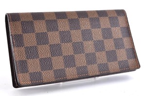 Louis Vuitton LV ルイヴィトン ダミエ 長財布 ロングウォレット レザー 革 ブラウン 茶色 総柄 柄あり メンズ レディース 正規品 X6J6036