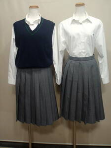 14168☆スカート/ベスト/シャツ/W66/L☆5点セット スクールタイガー 広島 近大付属福山中学・高校
