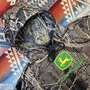 激レア入手困難クリーニング済!武骨ラギッド!ジョンディアJOHN DEERE Mossy Oak Camo Pullover Hoodieリアルツリー カモ フーディ パーカー