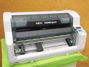 [A19312] NEC MultiImpact 700JAN 水平型ドットプリンタ LAN／パラレル接続 複写伝票等にどうぞ ◎印字動作ＯＫ◎印字抜け無し◎▼現状品