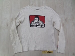 BEN DAVIS ベンデイビス キッズ ビッグロゴプリント ロンT カットソー 140 白