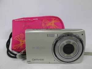 【0109h S15093】 PENTAX Optio E80 デジタルカメラ 通電NG ケース付き 10メガピクセル 3×200ｍ 5.7-17.1ｍｍ ペンタックス ジャンク