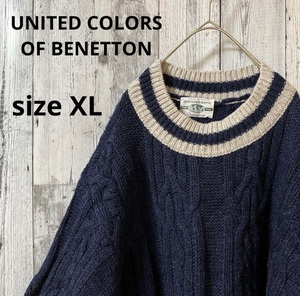 ユナイテッドカラーズオブベネトン イタリア製 シェットランドウール XL UNITED COLORS OF BENETTON　送料込