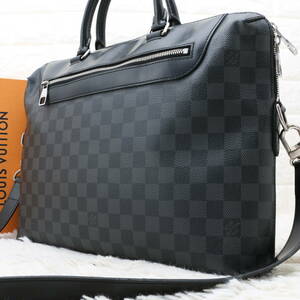 LOUIS VUITTON ルイヴィトン ポルトドキュマン ジュール N48260 ダミエ グラフィット ブリーフケース ビジネスバッグ A4収納 レザー メンズ