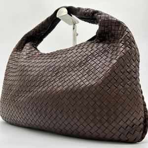 【美品】BOTTEGA VENETA ボッテガヴェネタ ホーボー トートバッグ ショルダーバッグ イントレチャート レザー ダークブラウン イタリア製