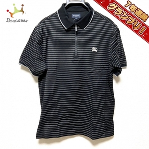 バーバリーゴルフ BURBERRYGOLF 半袖ポロシャツ サイズ4 XL - 黒 メンズ ボーダー 美品 トップス