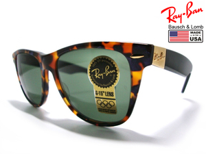 未使用Vintage B&L RayBan WAYFARER 2Limited DX USAウェイファーラMetalエボニ ブラックxトータス柄ボシュロムBLアメリカ製サングラス米国