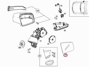 【正規純正品】 Mercedes-Benz ドアミラーレンズ 右側 W218 CLSクラス W212 W207 Eクラス X204 GLKクラス ドアミラーガラス 2048103021